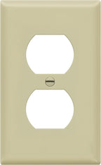 Enerlites 8821-I Duplex Receptacle Outlet Wall Plate, Standard Size 1-Gang, Polycarbonate Thermoplastic, Ivory