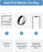 RingConn Gen 2 Air, Ultra-Thin AI Smart Ring, 10-Day Battery Life, Fitness/Sleep/Stress/HR Tracker for Women&Men, No App Fee for Standard Features, iOS & Android Compatible (Size 8, Galaxy Sliver)