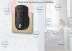 D MODUN Gas Detector, Natural Gas/LPG/City Coal Gas Leak Detector, Plug-in Sensor Gas Monitor with Sound Alarm and LED Display, Methane Propane Butane Combustible Gas Alarm for Kitchen RV Garage-Black