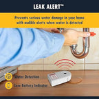 Zircon Leak Alert 3-Pack Water Detector Alarm – 90 dB Battery-Powered Leak & Flood Sensor for Basement, Kitchen, Bathroom, Utility Room – Early Water Detection & Damage Prevention