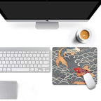 Koi Fish Japanese Tattoo Square Mouse pad, Texture, Waterproof, Anti Slip Rubber Base, Computer Mouse pad, Laptop Mouse pad