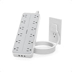 TESSAN Surge Protector Power Strip, Extension Cord with Multiple Outlets, 12 AC Outlets, 3 USB Ports(1 USB C), Flat Wall Plug, 5 Ft, 1700 Joules Protection for Home Office Dorm Room Essentials