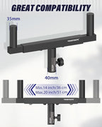 Vondynote Set of 2 Dual Speaker Mount Bar Mounting Fork Bracket Speaker Pole Width Adjustable