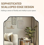 ANDY STAR Brushed Bronze Scalloped Mirror, 26"x38" Bathroom Vanity Mirror, Antique Scalloped Mirror in Premium Stainless Steel Frame, Timeless Shape with Unique Flair, Hangs Vertically/Horizontally