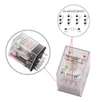 TWTADE AC 110V/120V Relay 5A Electromagnetic Power Coil Relay 14 Pins 4PDT 4NO+4NC HH54P MY4J with Indicator Light & Socket Base -YJ4N-GS