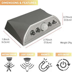 RADIXIUM Silver 2 Pack Motion Sensor Keyhole Light - Automatic on/Off Infrared LED, Suitable for Front Doors, corridors, Stairs in The Dark | 3-Way Installation（Magnetic Suction、Adhesive and Screw）