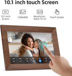 SyncGo 10.1 Inch Smart Wi-Fi Digital Calendar (Wood Grain) - Displays Your Photos, Wi-Fi Sync with Google Calendar, Wide Angle HD View