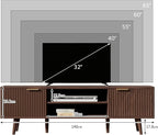 YLGJ&TIDY Modern Wood TV Stand Up to 60'',Universal Entertainment Center with 3-Tier Shelves,TV Console with Cabinets Storage,Wood Frame Television Stand (Brown)
