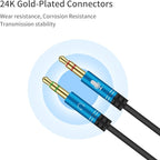 Headphone Y Cable Splitter Adapter for Computer 3.5mm Female to 2 Dual 3.5mm Male Gold-Plated Corrosion-Resistant Audio Mic Y Cable for Headset Connecting to PC，Audio Connector for PC (35CM, Silver)