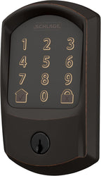 SCHLAGE BE489WB GRW 716 Encode WiFi Deadbolt Smart Lock, Keyless Entry Touchscreen Door Lock with Greenwich Trim, Aged Bronze