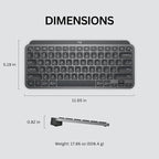 Logitech MX Keys Mini Minimalist Wireless Illuminated Keyboard, Compact, Bluetooth, Backlit, USB-C, Compatible with Apple macOS, iOS, Windows, Linux, Android, Metal Build - Graphite