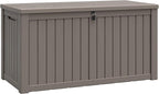 NUNU LAB 180 Gallon Outdoor Storage Box Waterproof, Outside Package Delivery Deck Boxes with Lockable Lid, Backyard Storage Bin For Garden Tools, Patio Cushions, Gray