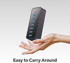 USB 3.0 Hub, 7Ports USB Hub with 1BC1.2 Ports, Multi USB Data Hub Compatible with Mac, Laptops, Desktop, All USB Devices, Mobile and HDD, USB 3.0 Splitter (36W Adapter Included)