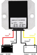 MGGi DC 8V-40V to 12V 3A 36W, Boost Converter Voltage Regulator, Step Down Step Up Power Adapter Voltage Booster, Reducer Waterproof Module Transformer for Golf Cart Club Car Truck Vehicle
