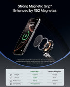 Intoval 3-in-1 Foldable Wireless Charging Station, Qi2 Certified 15W Ultra Fast Wireless Charger for Magsafe, Magnetic Charger Stand for iPhone 17/16/15/14/13/12, Apple Watch & AirPods.(Black)