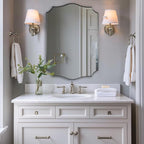 ANDY STAR Brushed Nickel Bathroom Mirror, 24x36’’ Silver Wavy Wall Mirror, Modern Bathroom Vanity Mirror HD Reflection, Anti-Rust Metal Frame Mirror for Bathroom Hangs Vertical or Horizontal