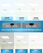 Sunco 12 Pack 2x2 LED Flat Panel Light, Dual Selectable CCT 4000K/5000K/6000K & Selectable Wattage 30W/35W/40W, 5200 Lumens, Dimmable 0-10V, Back-Lit Troffer Replacement Light Fixture ETL