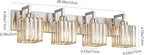 FDPBY Modern Bathroom Vanity Light 4-Lights Brushed Nickel Vanity Light Crystal Wall Light Bathroom Light Fixtures