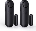 AKOYU Window and Door Alarm When Opened (2 Pack) for Kids Safety/Home Security, Wireless Opening Sensor Alarms for Sliding Glass Door, 120dB Burglar Alert, Ideal for Business,Garage,Apartment, Black