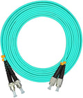 Jeirdus 15Meters 49ft FC to ST Duplex 50/125 10G OM3 Multi-Mode Fiber Optic Cable Jumper Optical Patch Cord FC-ST