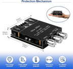 ZK-1002T Bluetooth Amplifier Board 2.0CH 100W*2 Mini Audio AMP with Treble and Bass Control, BT and AUX Inputs, DC 9-24V Stereo AMP Module for Home Speakers, Update Version APP Control