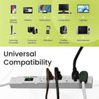 GoGreen Power Inc. (G-16315-15-2) 6 Outlet Surge Protector, 15FT Cord, White, 2 Pack