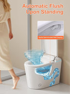BAYTINA Smart Toilet with Auto Open/Close Lid, ADA Height Heated Seat, Warm Water Bidet, Dryer, Night Light, Dual Auto Flush, Foot Sensor Operation, Modern Elongated One-Piece Toilet for Bathrooms