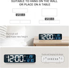 Digital Clock, Clock For Bedroom, Clocks For Living Room Decor, Desk Table Clock, Alarm Clock Large Display with Date Week Temperature, Automatic Brightness Dimmer, Smart Cool Modern (White Blue)