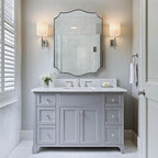 ANDY STAR Brushed Nickel Mirror, 22x30 Inch Silver Bathroom Vanity Mirror, Anti-Rust Stainless Steel 1" Frame, Unique Rectangular Mirror Ideal for Bathroom, Powder Room