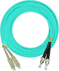 Jeirdus 1Meter 3ft SC to ST Duplex 50/125 10G OM3 Multi-Mode Fiber Optic Cable Jumper Optical Patch Cord SC-ST