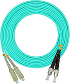 Jeirdus 100 Meters 328ft SC to ST Duplex 50/125 10G OM3 Multi-Mode Fiber Optic Cable Jumper Optical Patch Cord SC-ST