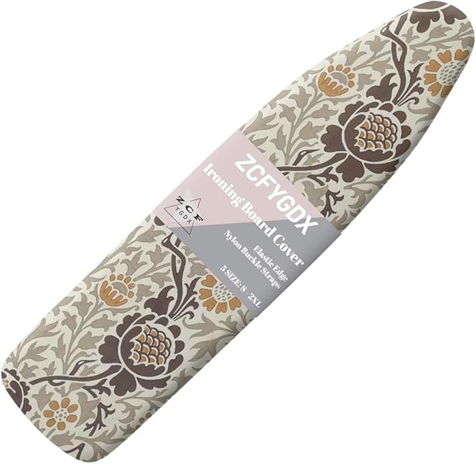 ZCFYGDX Elastic Ironing Board Covers Standard Size, William Morris Prints Ironing Board Straps/Cover and Fastener 18x58 Inch, Strongly Breathable and Doesn't Retain Moisture, Easy Installation