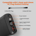 Heated Vest Battery Pack, 16000mAh 7.4V Compact Power Bank Repaclement for Heated Jacket Heated Hoodie Heated Pants Heated Chair Heated Outdoor Gear