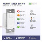 RAYZEEK Motion Sensor Switch with 3 in 1 Occupancy Sensor Switch/Vacancy Sensor Switch/Manual On-Off Switch,PIR Motion Sensor Light Switch,PC Fireproof(5A, Ground Wire Version)