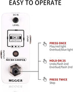 MOOER Micro Looper Guitar Loop Pedal Effect Pedal with 30 Minutes Recording Time, Unlimited Overdubs, Pure Sound for Electric Guitar