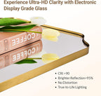 ANDY STAR Brushed Gold Mirror, 22"x30" Bathroom Vanity Mirror, Rounded Rectangle Bathroom Mirror with Rust-Proof Stainless Steel 1" Frame, Wall Mounts Horizontally or Vertically