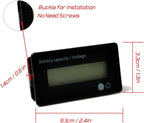12V-48V Battery Meter, Voltage Indicator, Lead-Acid & Lithium Ion Battery Monitor, for Motorcycle, Car, Truck, Vehicle, Marine, Boat, Golf Cart, Club Car, Forklift