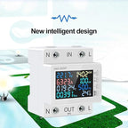 LCD Digital Energy Meter, Single Phase Energy Meter, Din Rail Electricity Usage Monitor, Power Usage Monitor AC170V~270V Power Voltage Meter(KWS-302L)