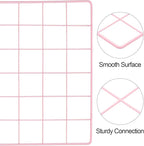 PATIKIL 31.5"x12" Wire Grid Panel, 2 Pack Board Photo Pictures Memo Display Grid Panels Hanging Organizer Wall Decorative Panel for Home Office Wedding, Pink
