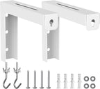 WALI Universal Projector Screen Ceiling Mount, Wall Hanging Mount L-Brackets, 6 inch Adjustable Extension with Hook Kit, Perfect Projector Screen Placement Hold up to 66 lbs (PSM001-W), White