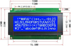 DIYmalls 2004 LCD Display Module DC 5V 20x4 White Character Blue Backlight 2004A 16 Pin Parallel Interface AIP31066 Controller for Arduino ESP32 Development Board (Pack of 2), no IIC