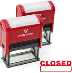 Basic Closed Self Inking Rubber Stamp (Red Ink) - Medium 2 Pack