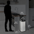 iTouchless 13 Gallon Kitchen Trash Can with Odor Filter, Automatic Motion Sensor Bin, Soft-Close Stainless Steel, Slim Wastebasket for Narrow Spaces, Silver