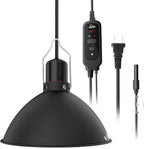 REPWILD Reptile Light Fixture with Dimming Thermostat, 8.5 Inch Deep Dome Lamp Fixture with Temperature Controller for Bearded Dragon, Turtle, Snake and Lizard Tanks, Max 150W