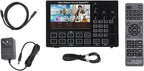 Yunseity 1080P Video Switcher, 5 Inch Screen 4 Channel HD Multimedia Interface Live Stream Switcher with Real Time Multi View and PTZ Control, for Multi Camera Streaming Online (US Plug)