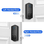 Fingerprint Smart Door Lock, Keyless Entry Deadbolt, Electronic Biometric Deadbolt with Phone/Watch App Control, Auto Lock with Touchscreen Keypad for Bedroom, Front Door, 7 Ways to Unlock