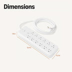 Amazon Basics Surge Protector Power Strip, 12-Outlet, 4000 Joules, 8ft Extension Cord, Rectangle, for Home, Office, Gaming Room, White