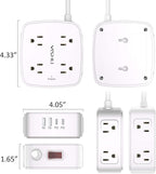 Surge Protector Power Strip - YISHU 8 Widely Outlets with 2 USB-C(PD 30W) and 2 USB-A Ports, 3 Side Outlet Extender with 6Ft Flat Plug Extension Cord, Wall Mount, Desk USB Charging Station, ETL,White