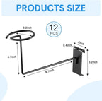Blulu 12 Pcs Hat Displayer for Gridwall, Metal Hat Helmet Rack Retail Store Display Shelves Organizer Cap Rack Wall Fixtures Gridwall Hooks Accessories for Craft Show Garage (Black)