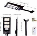 Lysed 2 Pack Solar Street Light Outdoor with Motion Sensor, 10000LM Dusk to Dawn Solar Flood Lights IP66 Waterproof LED Security Light for Parking Lot, Yard, Street, Basketball Court